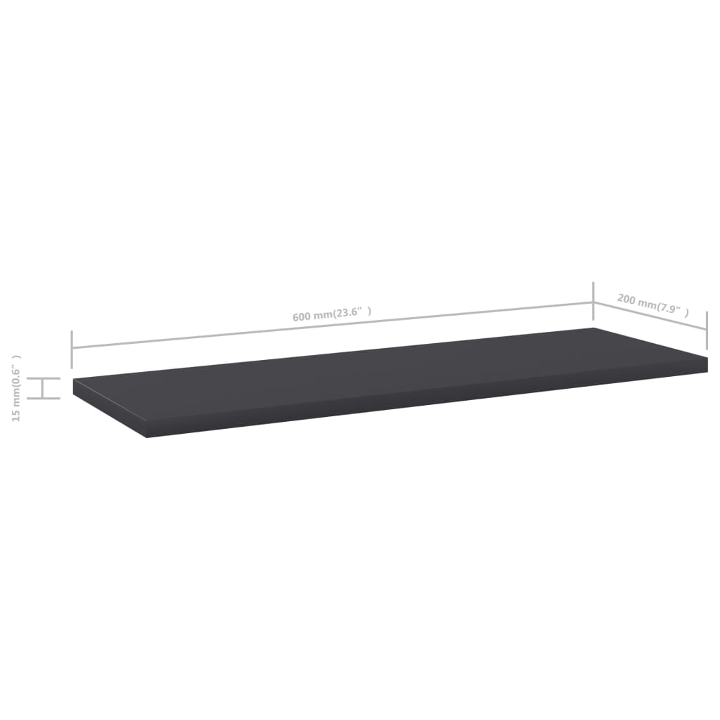 NNEVL Bookshelf Boards 4 pcs Grey 60x20x1.5 cm Chipboard-4