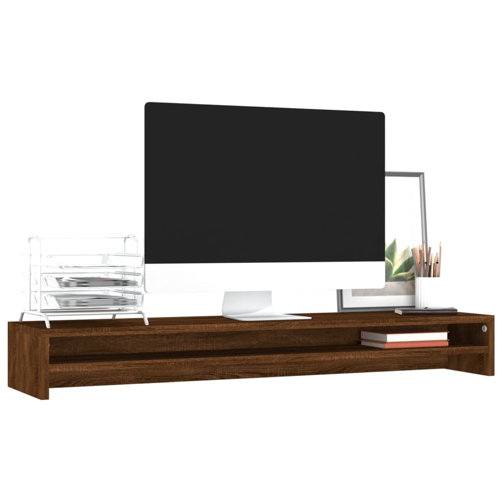 NNEVL Monitor Stand Brown Oak 100x24x13 cm Engineered Wood-2